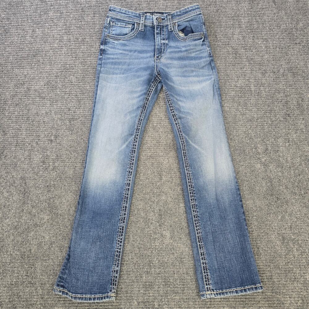 BKE Conner Straight Jeans Boys 16 or 26x29 Blue Stretch Buckle Adjustable